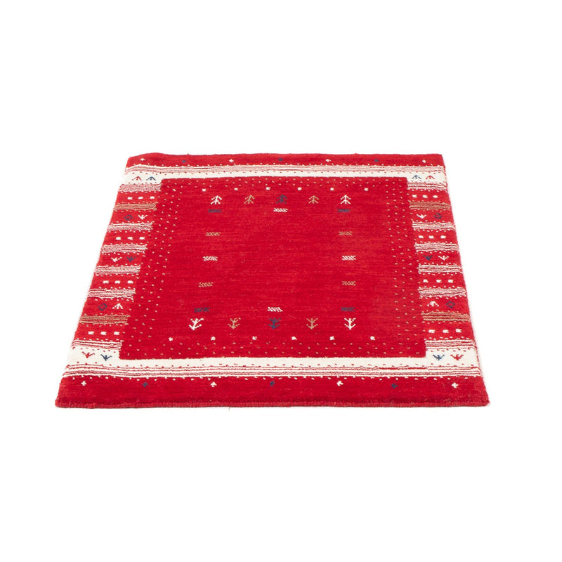 Gabbeh matta - Loribaft Softy - 90 x 60 cm - röd