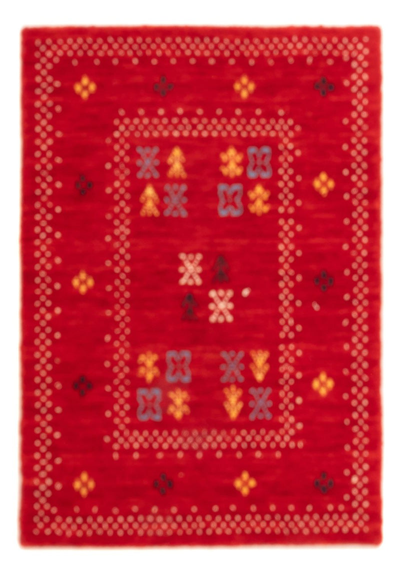 Gabbeh matta - Loribaft Softy - 90 x 60 cm - röd