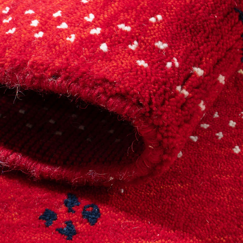 Gabbeh matta - Loribaft Softy - 90 x 60 cm - röd