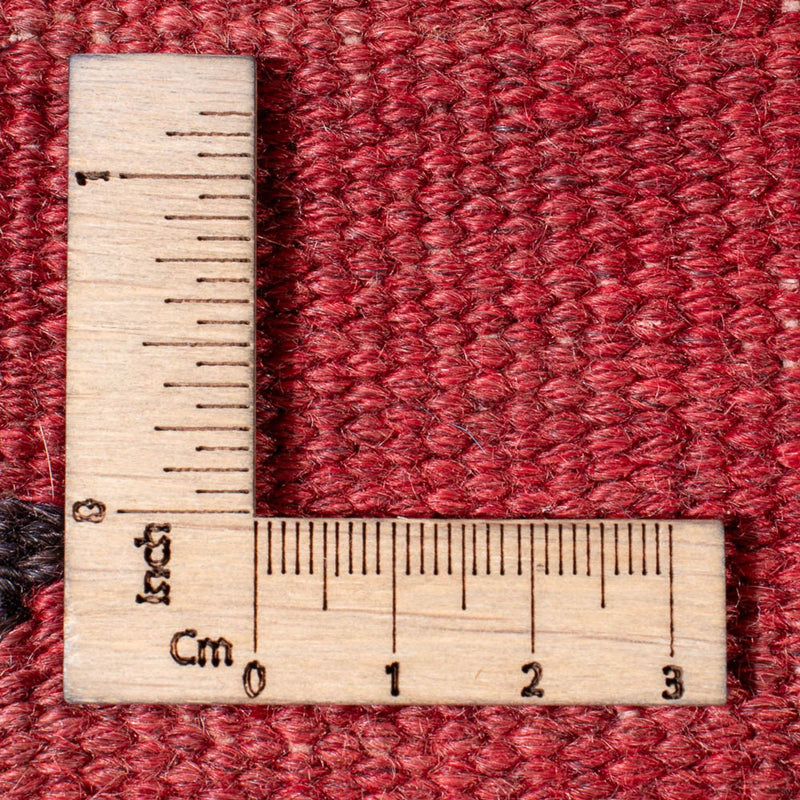 Runner Kelim-matta - gammal - 423 x 140 cm - mörkröd