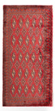 Runner Turkaman-matta - 130 x 60 cm - röd