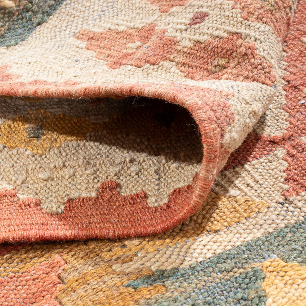 Runner Kelim Carpet - Splash - 315 x 95 cm - ljusbeige