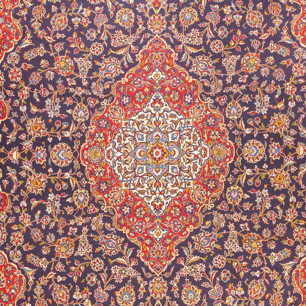 Persiska mattor - Keshan - 395 x 300 cm - mörkblå