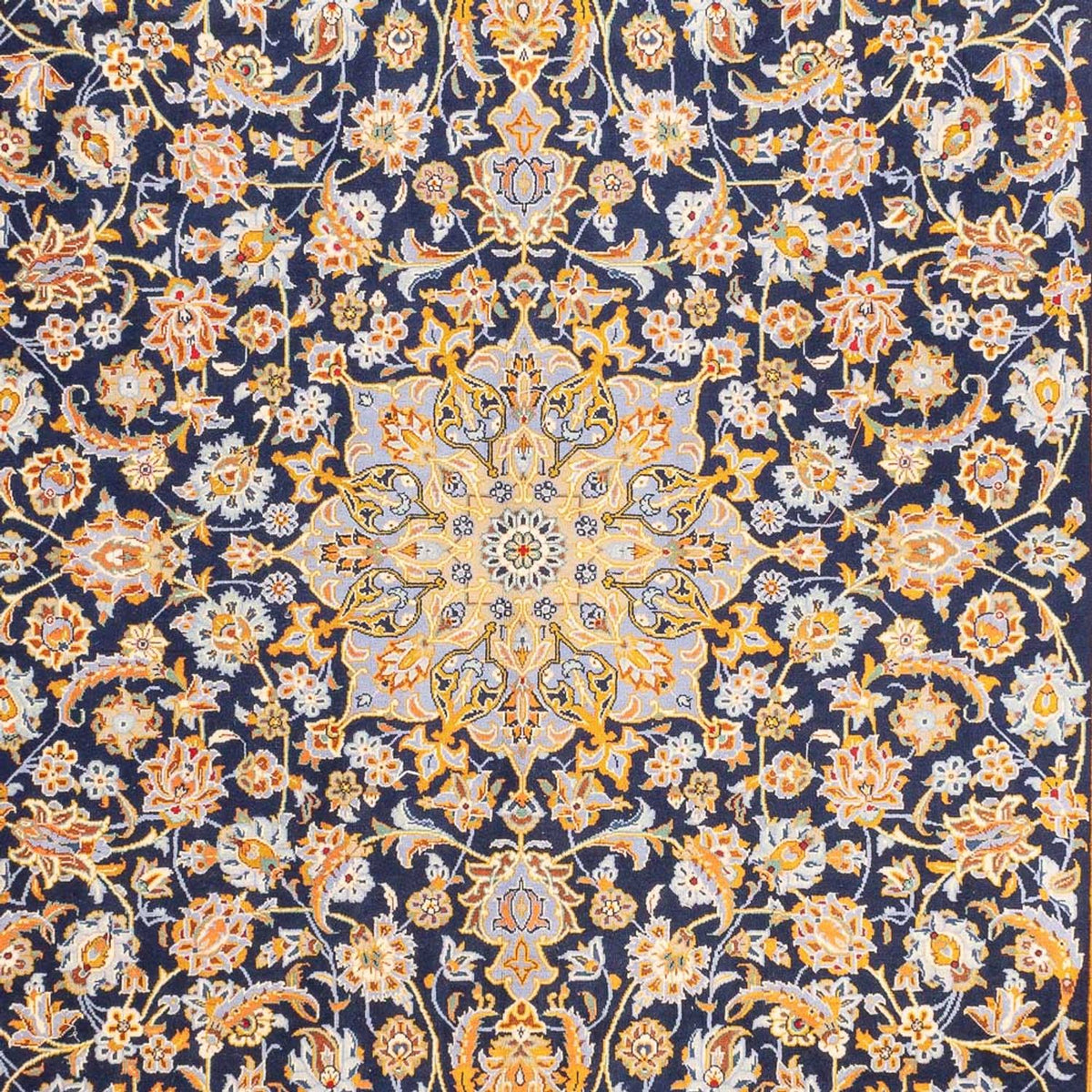 Persiska mattor - Keshan - 402 x 288 cm - mörkblå