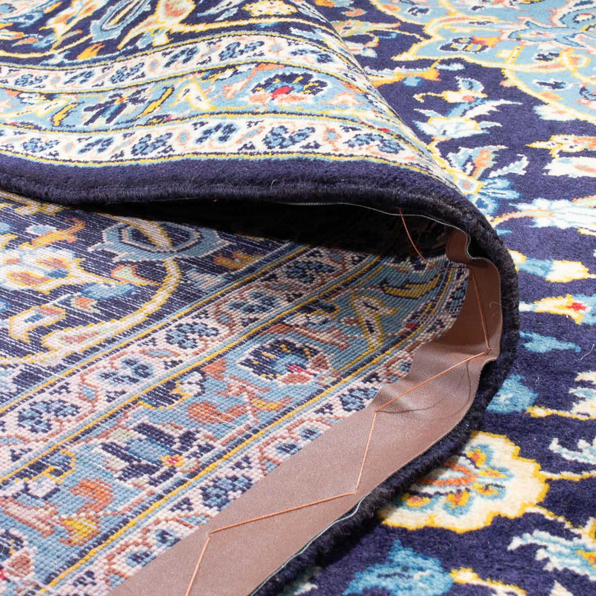 Persiska mattor - Keshan kvadrat  - 410 x 395 cm - mörkblå