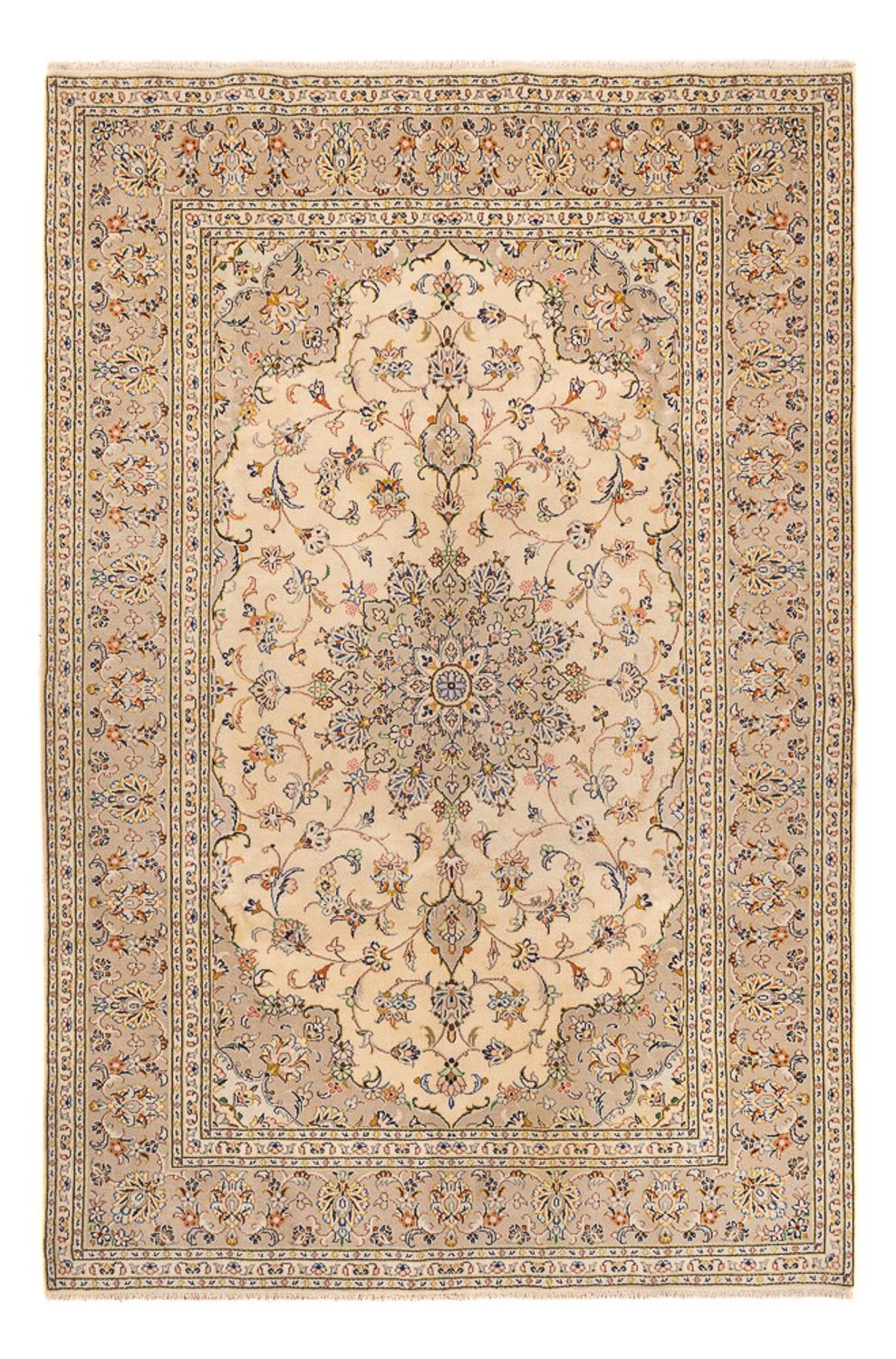 Persiska mattor - Keshan - 295 x 194 cm - ljusbeige