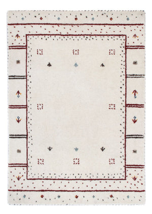 Gabbeh matta - Loribaft Softy - 90 x 60 cm - ljusgrå