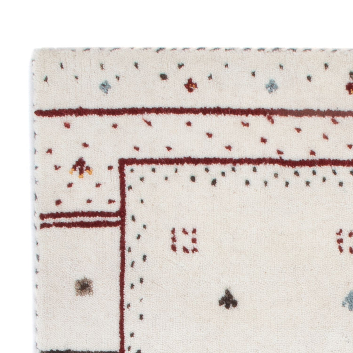 Gabbeh matta - Loribaft Softy - 90 x 60 cm - ljusgrå