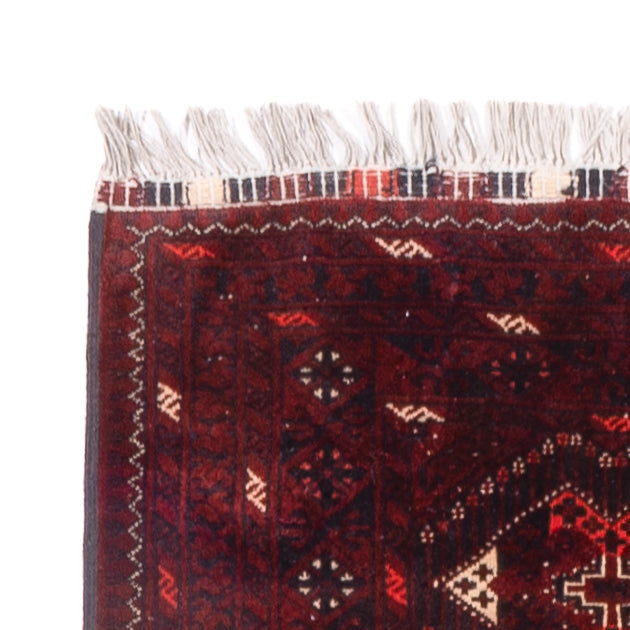 Runner Afghansk matta - 293 x 78 cm - röd