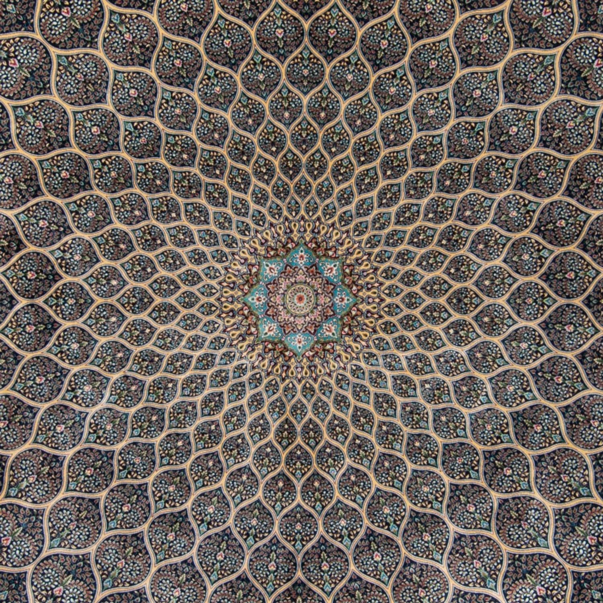 Persisk matta - Ghom - 300 x 200 cm - mörkblå