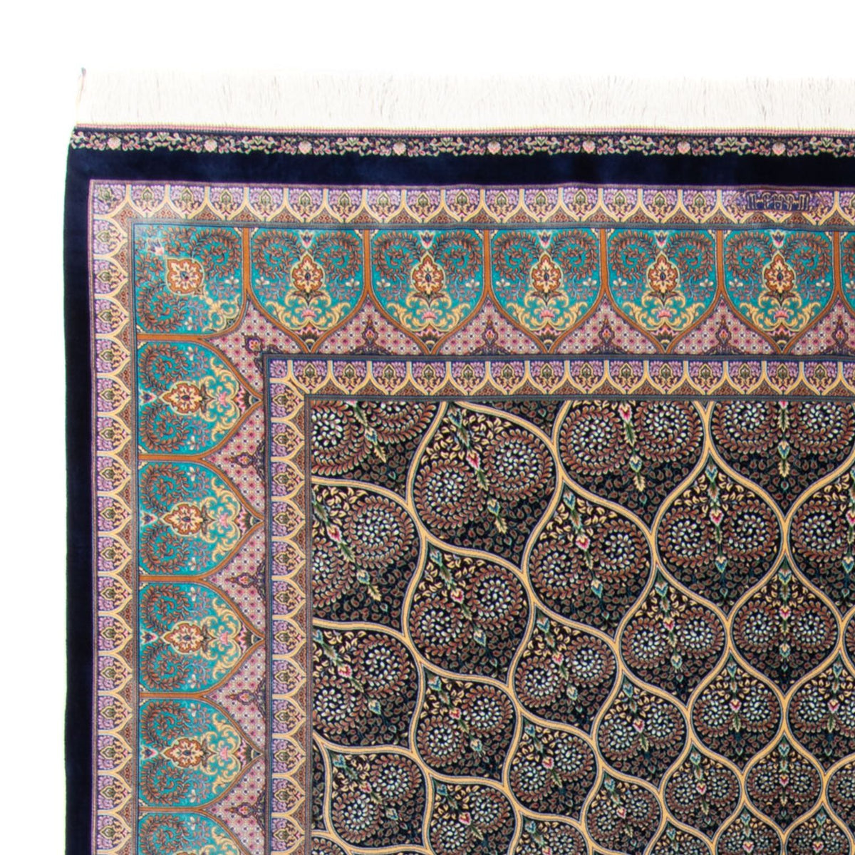 Persisk matta - Ghom - 300 x 200 cm - mörkblå