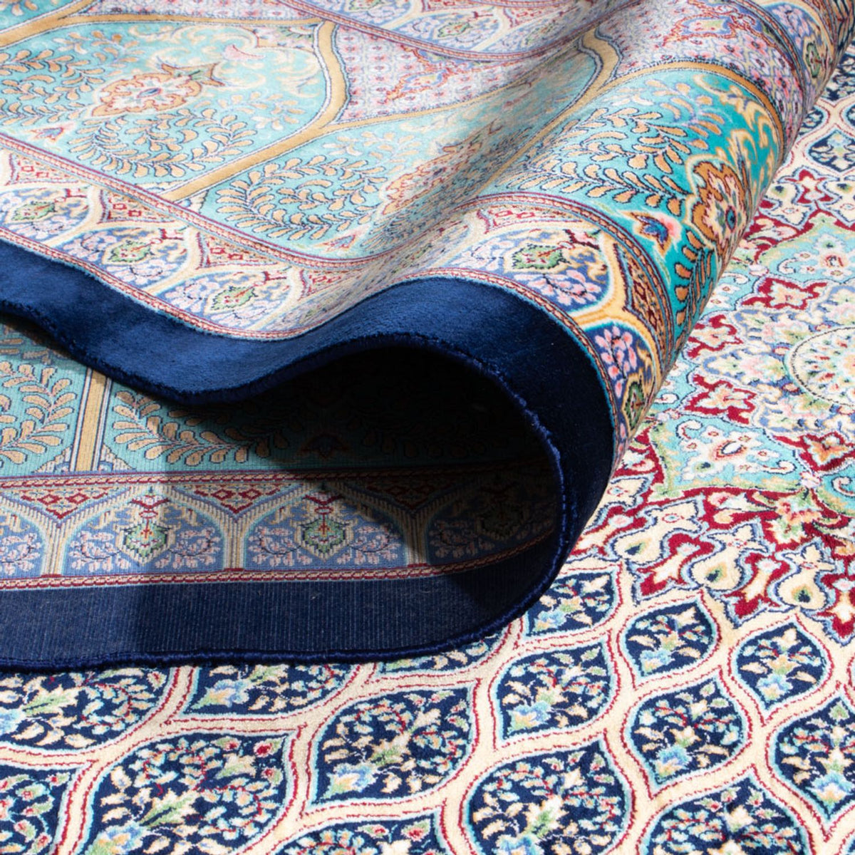 Persisk matta - Ghom - 300 x 200 cm - mörkblå