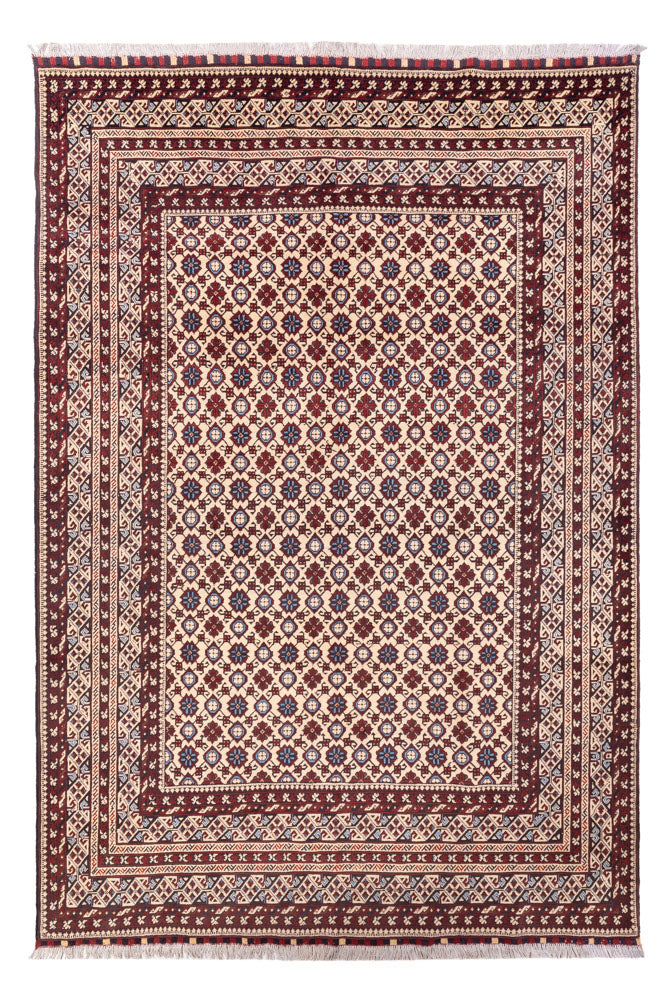 Afghansk matta - 281 x 194 cm - ljusbeige
