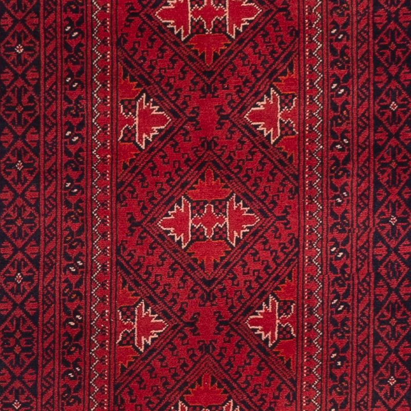Runner Afghansk matta - 390 x 77 cm - röd