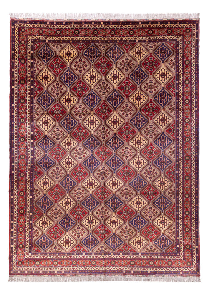 Afghansk matta - 410 x 300 cm - mörk beige