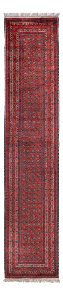 Runner Afghansk matta - Bukhara - 376 x 75 cm - röd
