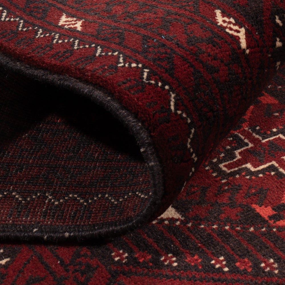 Runner Afghansk matta - 300 x 79 cm - röd