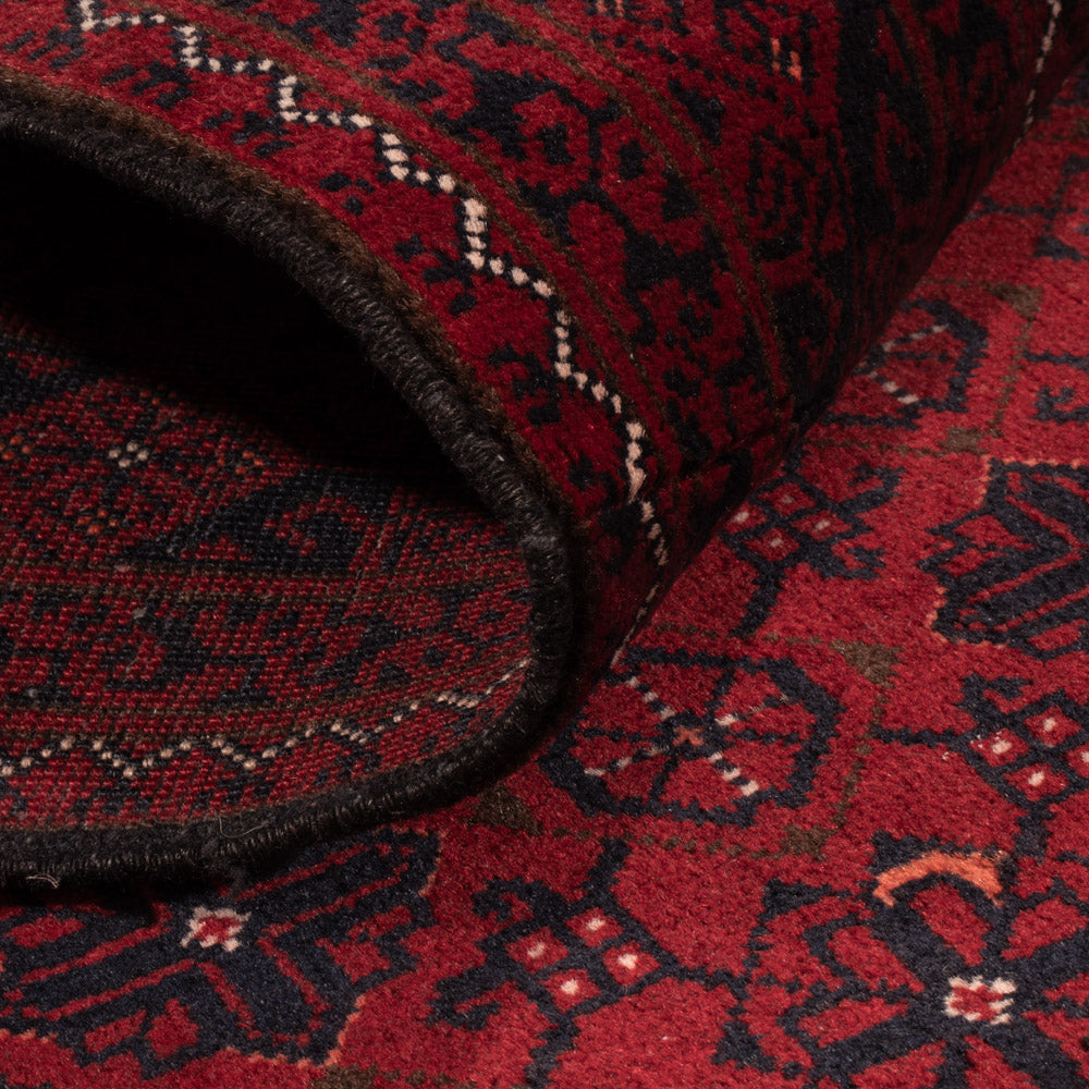 Runner Afghansk matta - 384 x 84 cm - röd