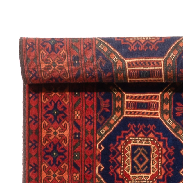 Runner Afghansk matta - 409 x 86 cm - mörk beige