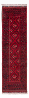 Runner Afghansk matta - 283 x 82 cm - röd