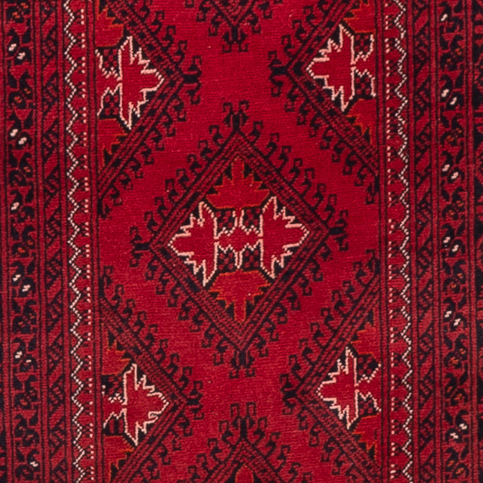 Runner Afghansk matta - 283 x 82 cm - röd