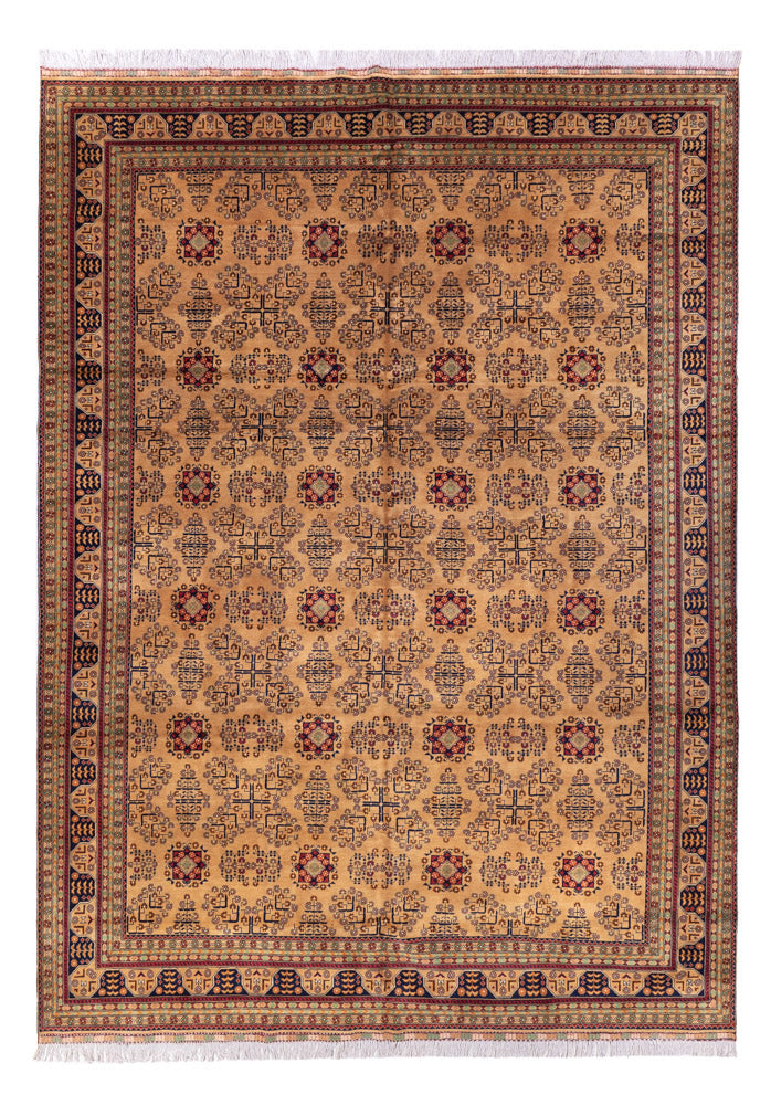 Afghansk matta - 390 x 290 cm - mörk beige
