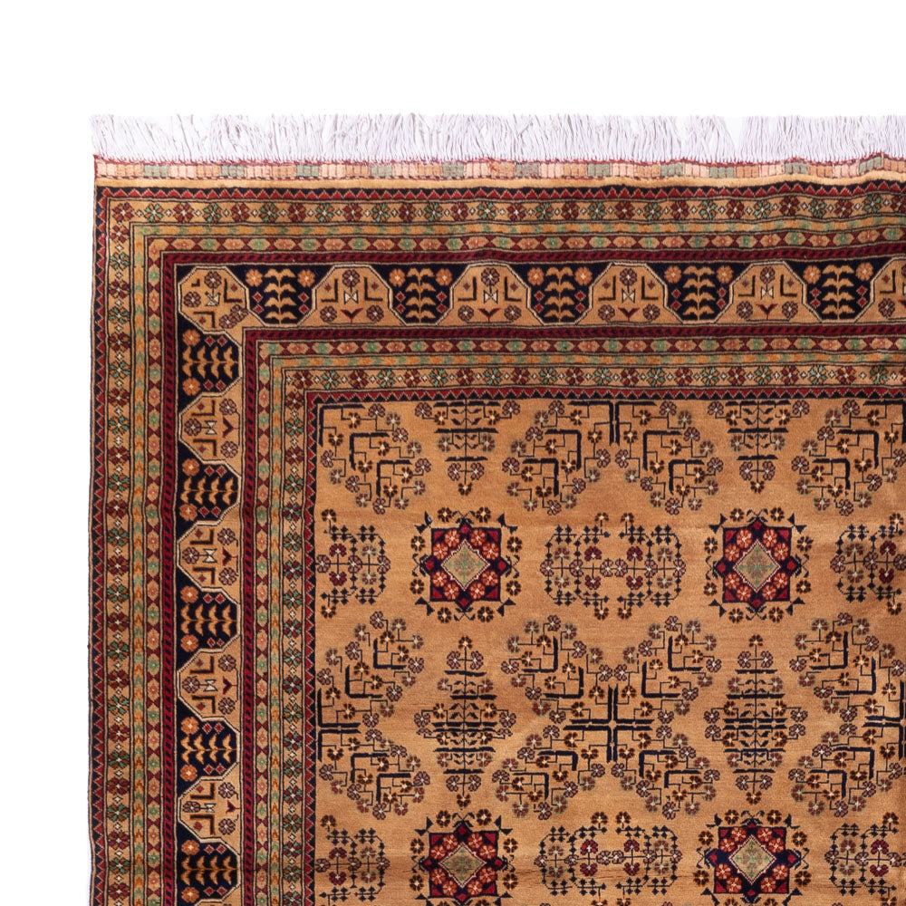 Afghansk matta - 390 x 290 cm - mörk beige