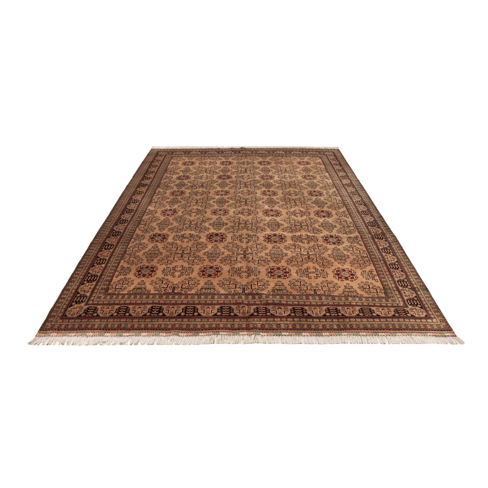 Afghansk matta - 390 x 290 cm - mörk beige