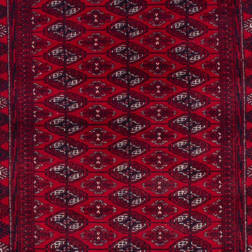 Runner Afghansk matta - Bukhara - 397 x 86 cm - röd