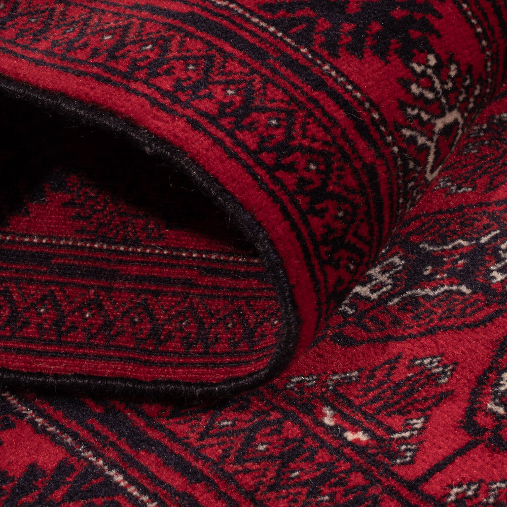 Runner Afghansk matta - Bukhara - 397 x 86 cm - röd