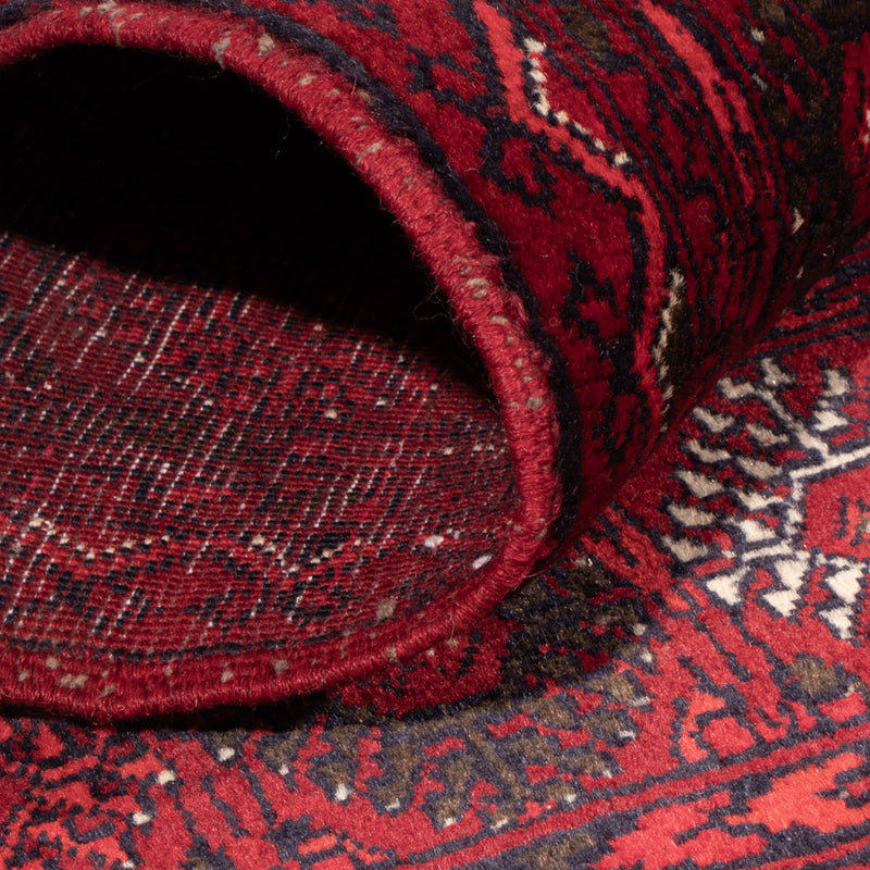 Afghansk matta - 119 x 77 cm - mörkröd