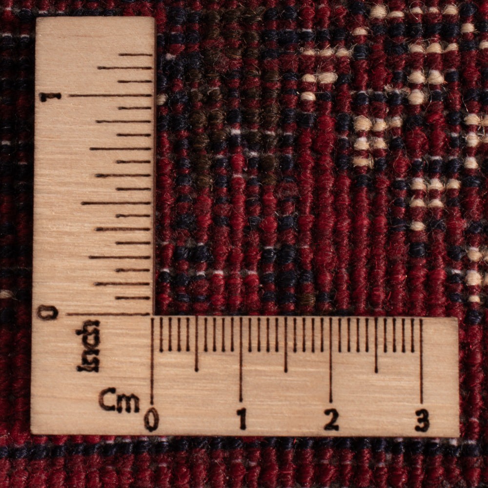 Afghansk matta - 119 x 77 cm - mörkröd