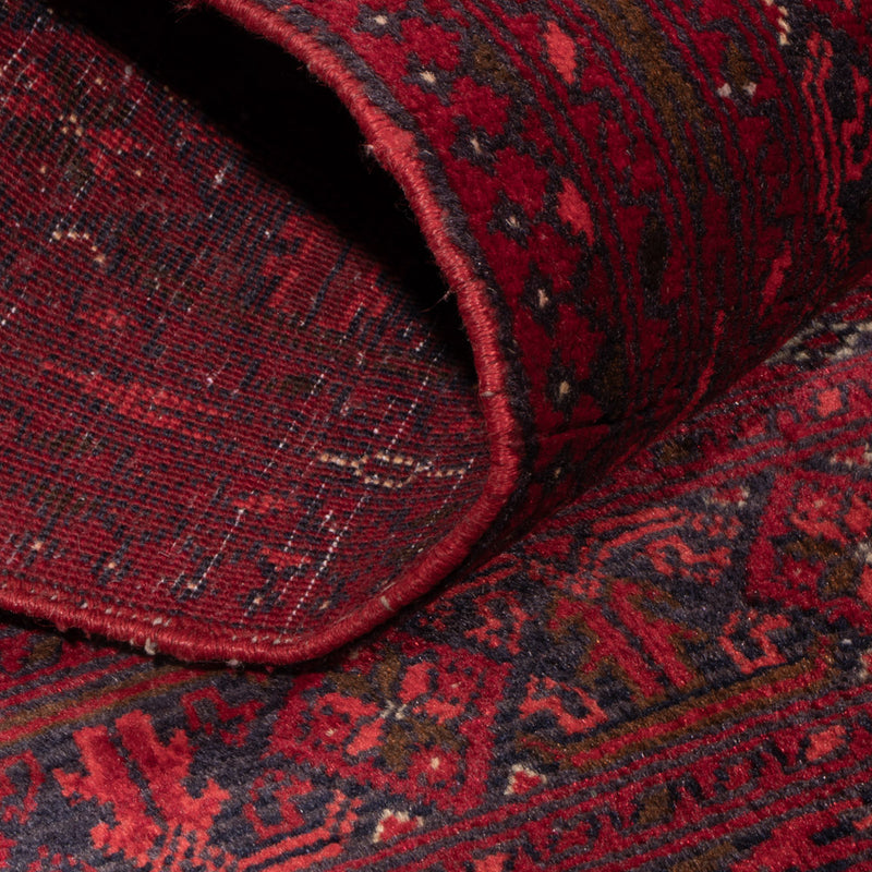 Afghansk matta - 118 x 57 cm - mörkröd