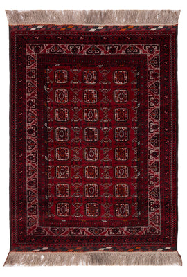 Afghansk matta - Bukhara - 140 x 102 cm - mörkröd
