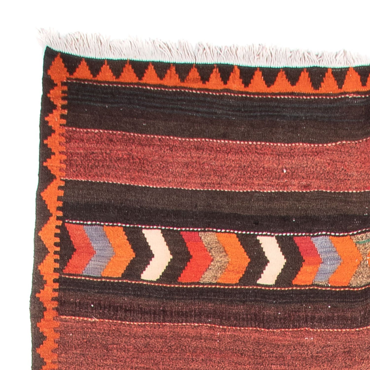 Runner Kelim-matta - gammal - 433 x 160 cm - flerfärgad