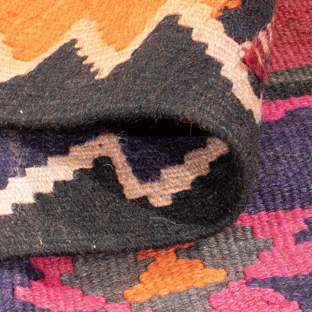 Runner Kelim-matta - gammal - 395 x 160 cm - flerfärgad