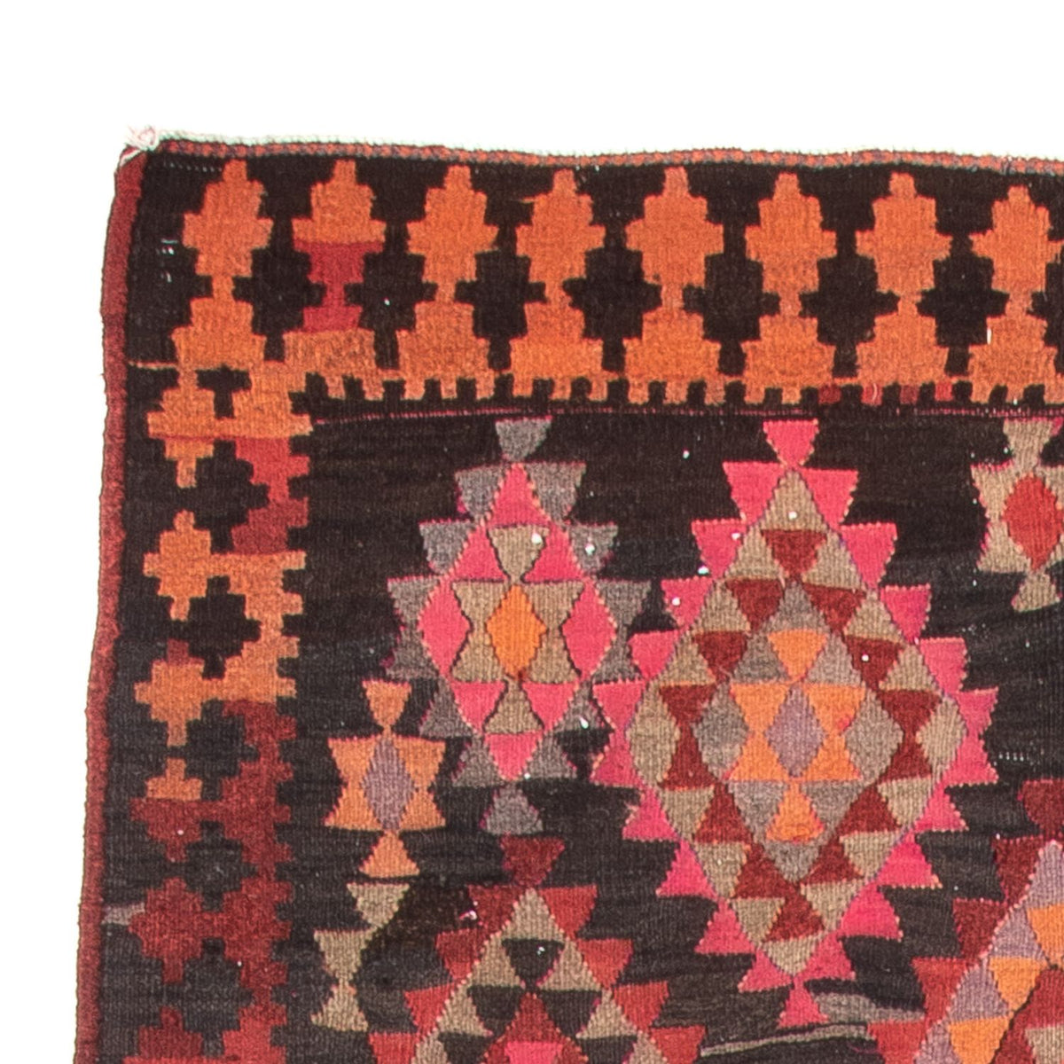 Runner Kelim-matta - gammal - 460 x 143 cm - flerfärgad