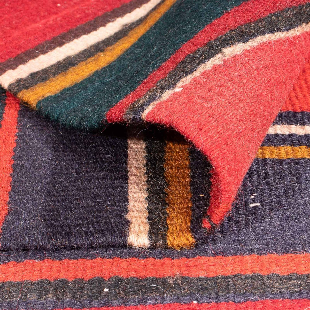 Kelim-matta - gammal kvadrat  - 215 x 190 cm - flerfärgad