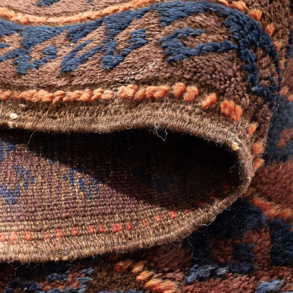 Afghansk matta - 100 x 61 cm - brun