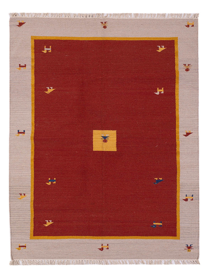 Kelim matta - trendig - 200 x 140 cm - karamell