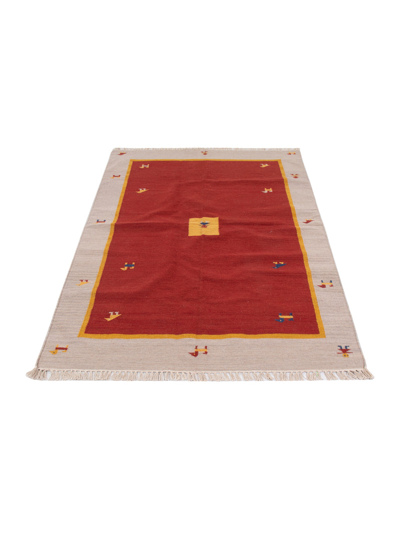 Kelim matta - trendig - 200 x 140 cm - karamell