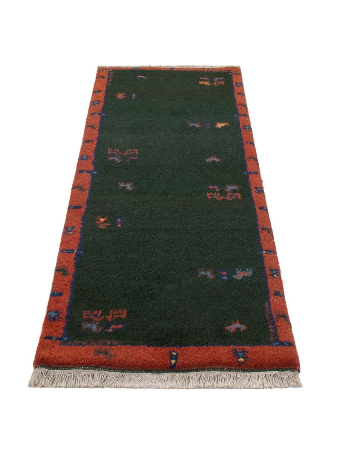 Läufer Gabbeh - Indus - 200 x 75 cm - dunkelgrün
