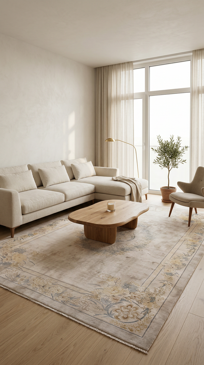 Silk matta - China Silk - 305 x 190 cm - karamell