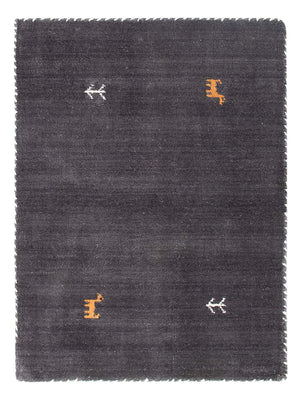 Gabbeh Teppich - Loribaft Softy - 90 x 60 cm - dunkelgrau