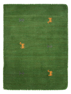 Gabbeh Teppich - Loribaft Softy - 90 x 60 cm - grün