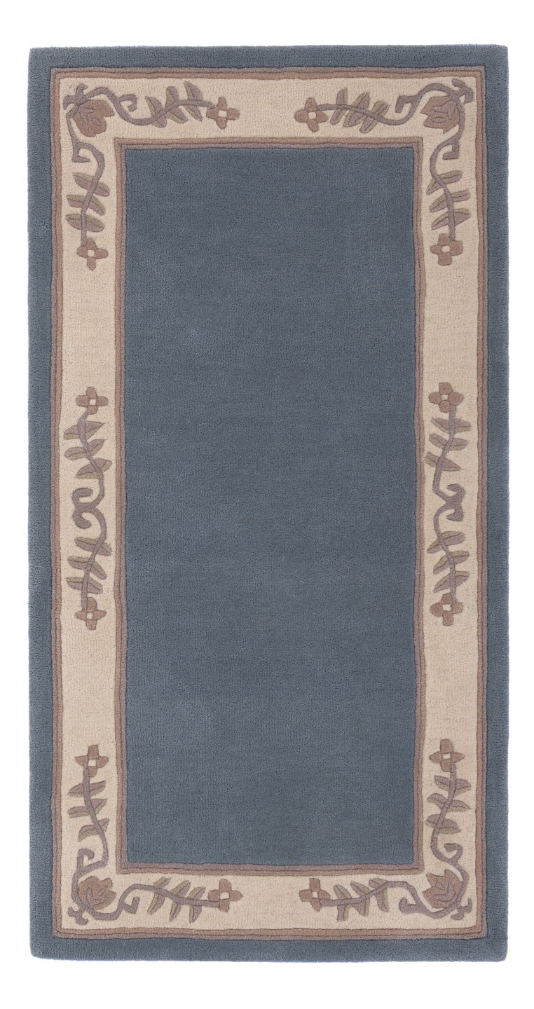 Wollteppich - 150 x 80 cm - petrolblau