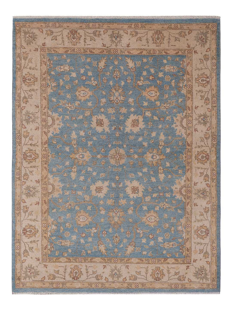 Ziegler Teppich - 189 x 152 cm - hellblau