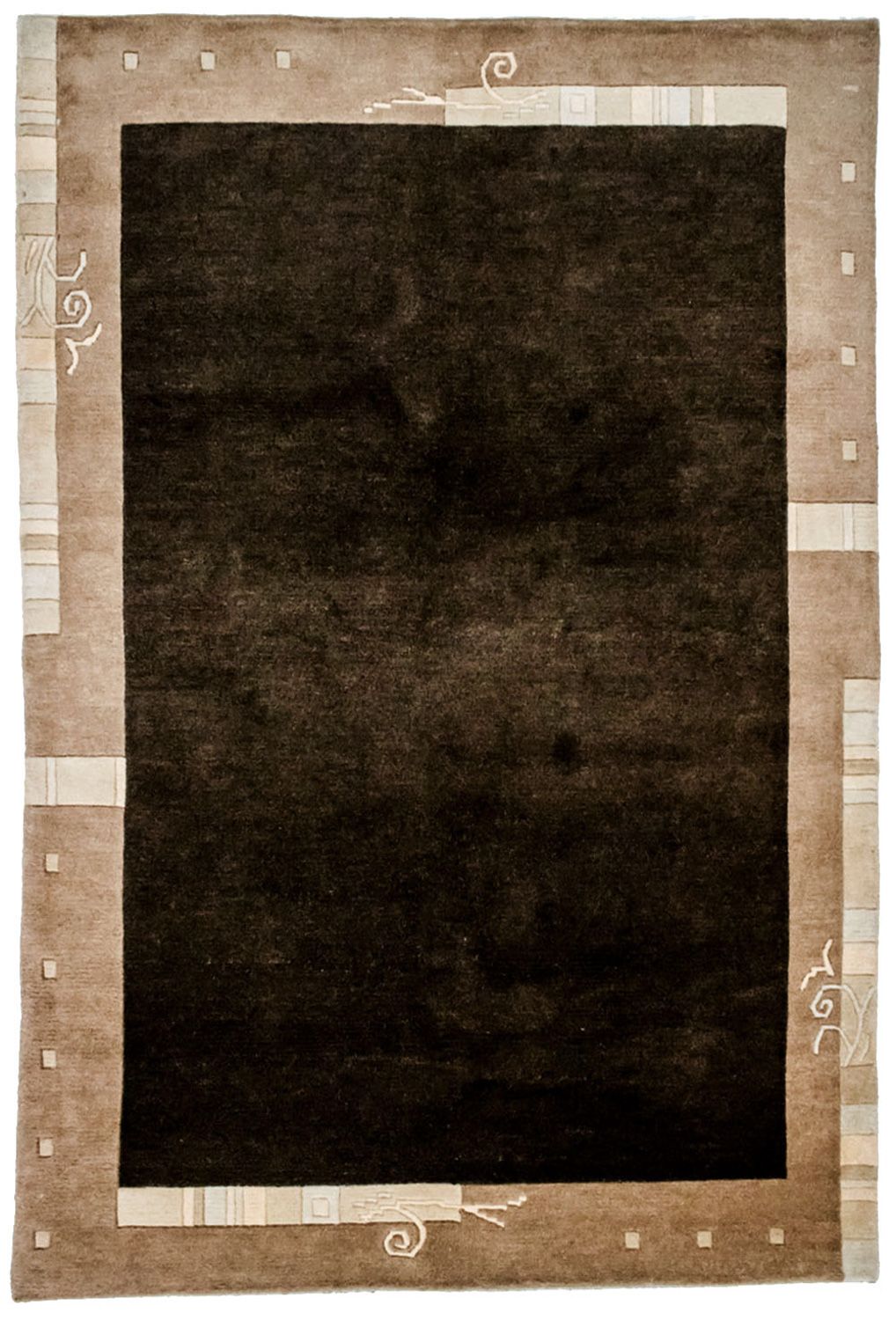 Nepal mattan - 201 x 141 cm - brun