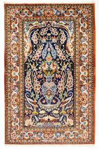 Persisk matta - Isfahan - Premium - 160 x 106 cm - mörkblå