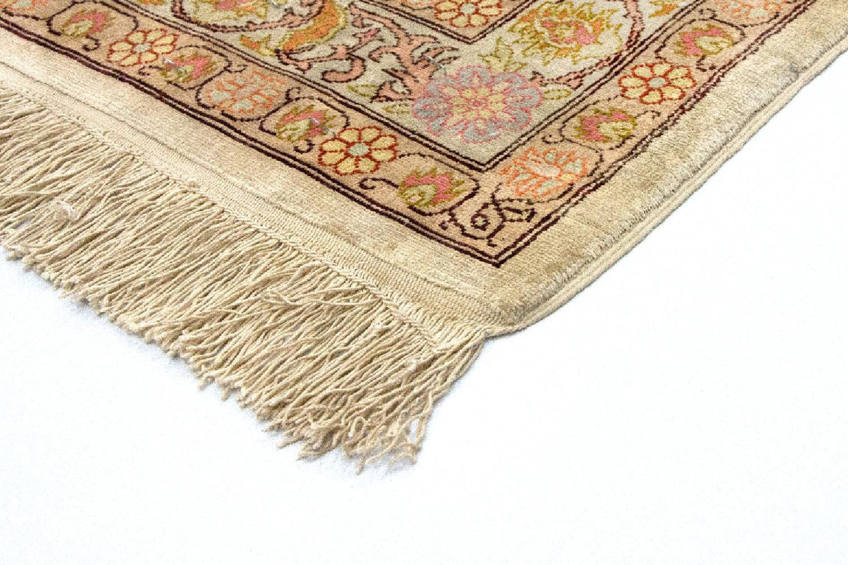 Sidenmatta - Hereke Silk - Premium - 100 x 64 cm - beige